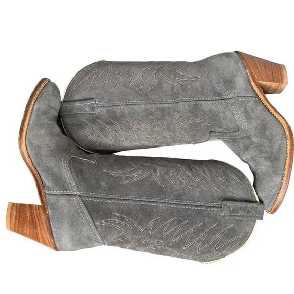 Durango Grey Suede Cowboy Boots | Size 7.5