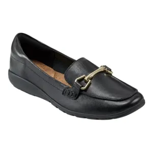 Easy Spirit Women's Amalie eFlex Leather Slip On Loafers Black Size 7 1/2