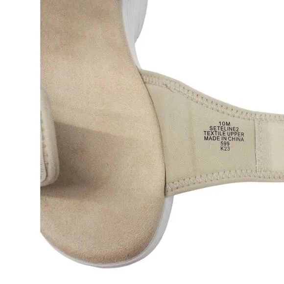 Easy Spirit Womens Teline Adjustable Strap Flat Sandals Tan White 10