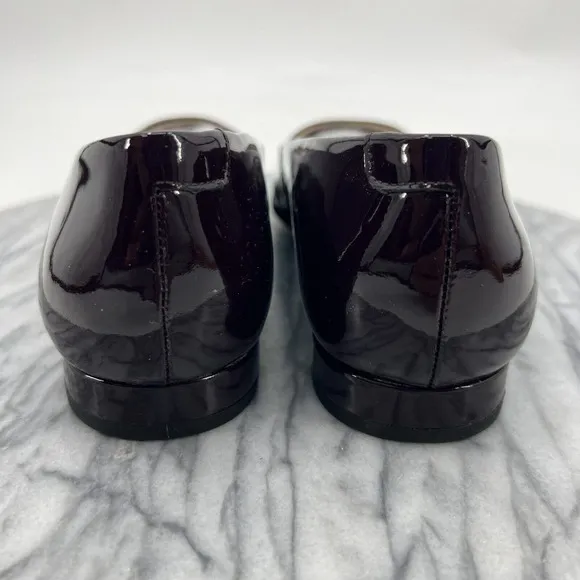 Ecco Anine Ballet Flats Womens 7 Raisin Red Patent Leather Slip On Closed Toe