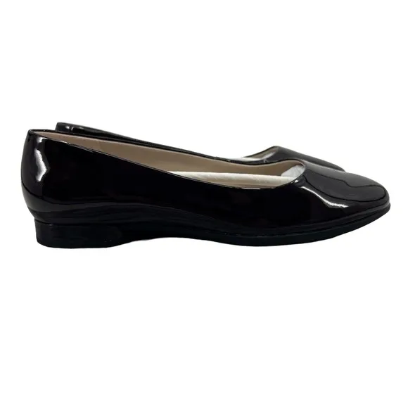 Ecco Anine Ballet Flats Womens 7 Raisin Red Patent Leather Slip On Closed Toe