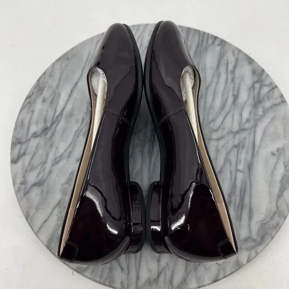 Ecco Anine Ballet Flats Womens 7 Raisin Red Patent Leather Slip On Closed Toe