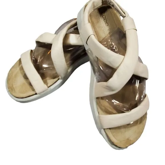 ECCO cream strappy sandals 5-5.5