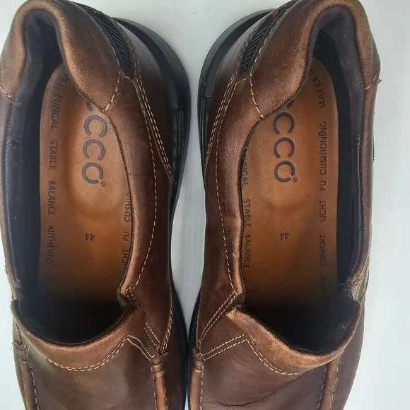 ECCO Leather Slip On Loafers Comfort Casual Walking Shoes Men's 44 US 10-10.5