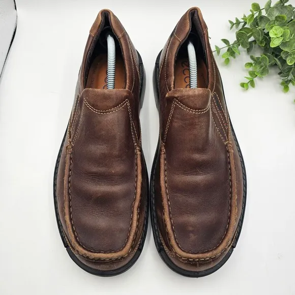 ECCO Leather Slip On Loafers Comfort Casual Walking Shoes Men's 44 US 10-10.5
