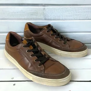 Ecco Men's Brown Leather Sneakers, Men's Size EU 45 - US Size 11