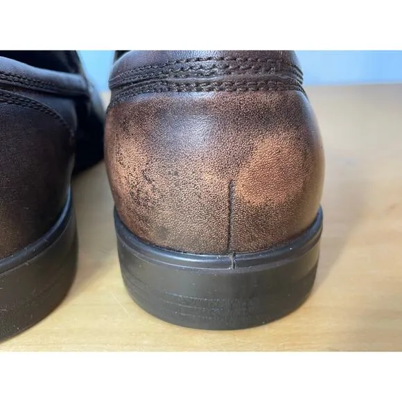 Ecco Shoes Mens EU Size 43 Brown Leather Loafers Office Preppy Business