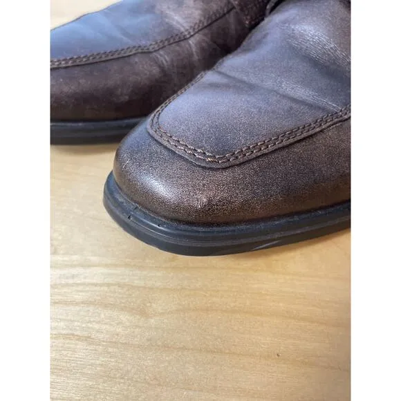 Ecco Shoes Mens EU Size 43 Brown Leather Loafers Office Preppy Business