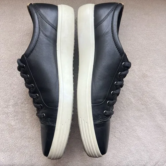 ECCO Soft 7 Black Leather Casual Oxford Sneakers  EU 47 US 13 - 13.5 Comfort
