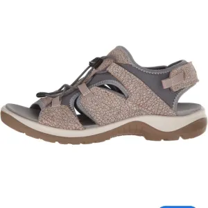 ECCO WOMENS OFFROAD SANDALS Nude/ Marine Toggle velcro VGUC Sz 40 (9-9.5 US)