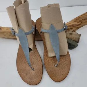 Eddy Daniele blue suede sandals