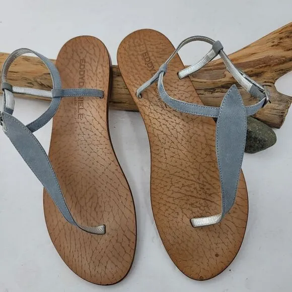 Eddy Daniele blue suede sandals