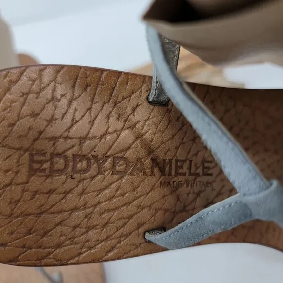 Eddy Daniele blue suede sandals
