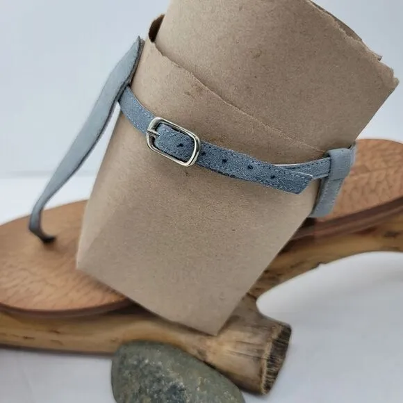 Eddy Daniele blue suede sandals