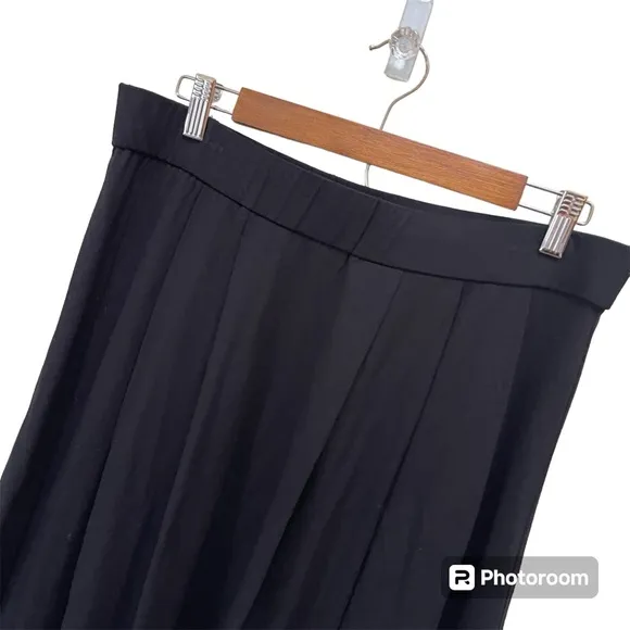 Eileen Fisher Black Short Pleated Skirt Size Large