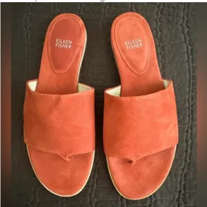 Eileen Fisher Edge Leather Slide Sandal