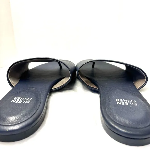 Eileen Fisher Edge Sandals Size 9 Navy Blue