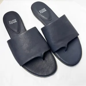 Eileen Fisher Edge Sandals Size 9 Navy Blue