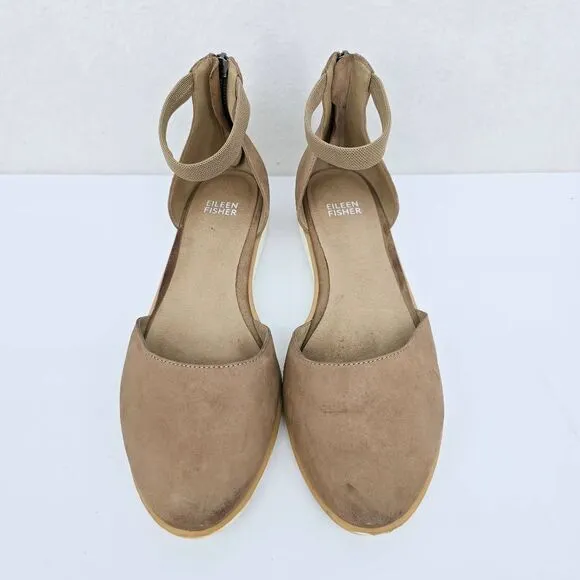 Eileen Fisher Emmett Flats Sandals Tan 8