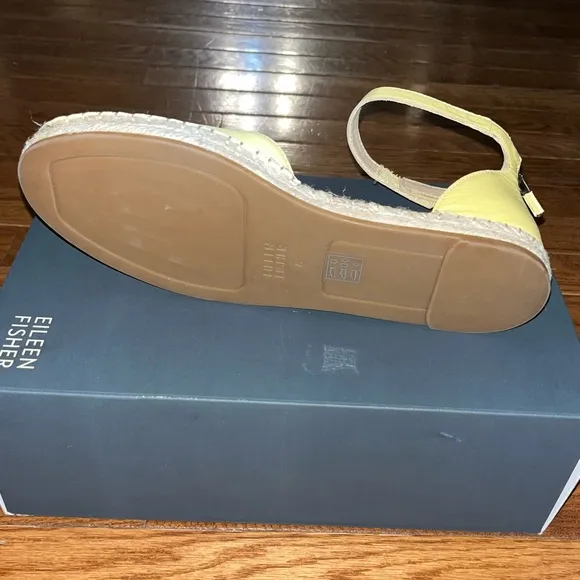 Eileen Fisher Lala Espadrilles Flats Sunbeam Yellow Leather Women’s Size 8