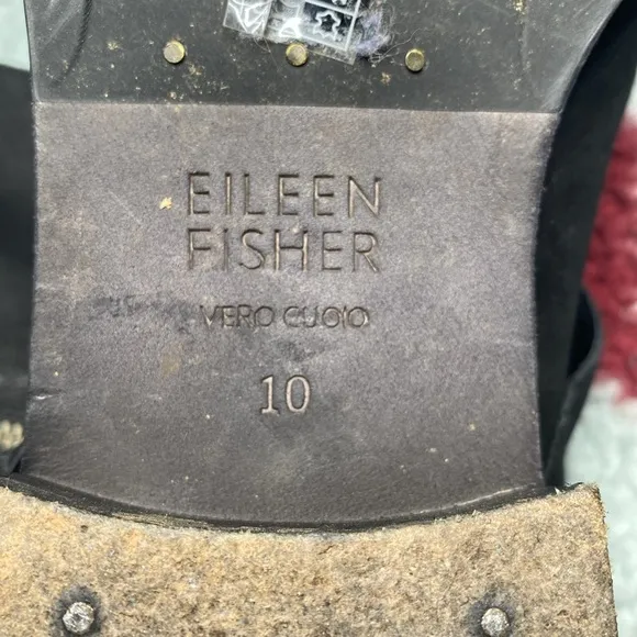 Eileen Fisher Log leather moto boots