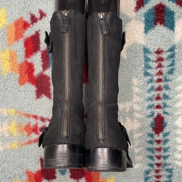 Eileen Fisher Log leather moto boots