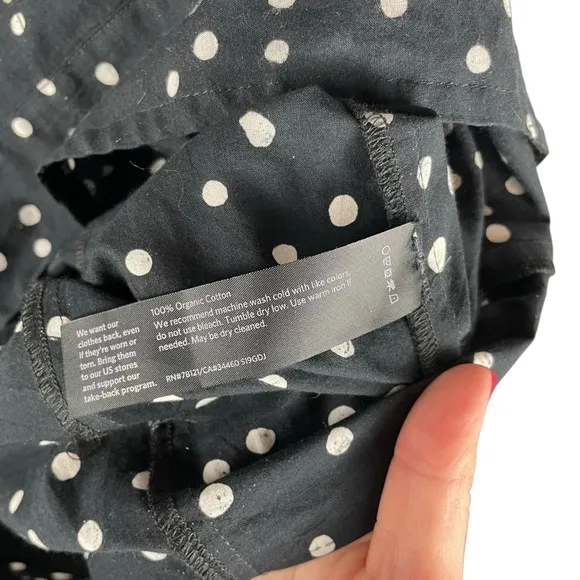 Eileen Fisher Organic Cotton Polka Dot A-Line Dress – Size S