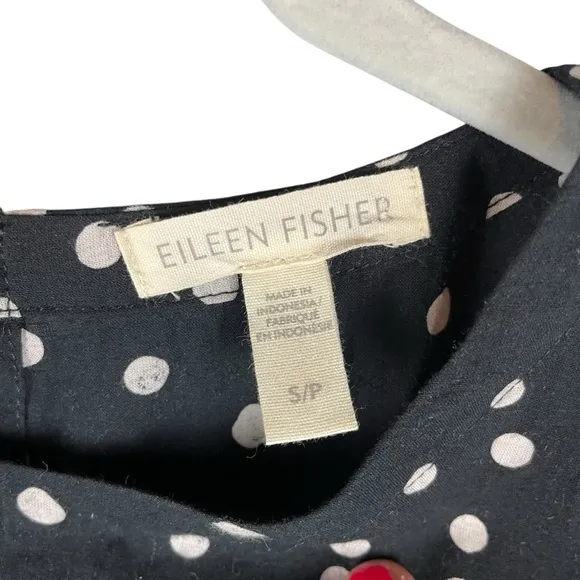 Eileen Fisher Organic Cotton Polka Dot A-Line Dress – Size S