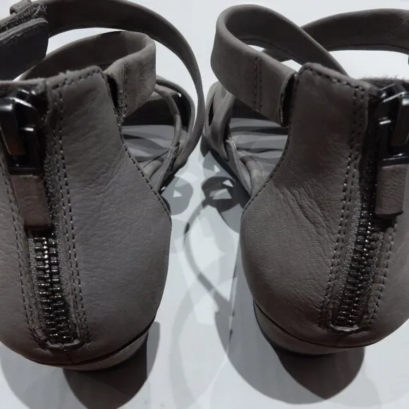 Eileen Fisher Taupe Gray Nubuck Wedge Sandals in Size 9 (NWOB)