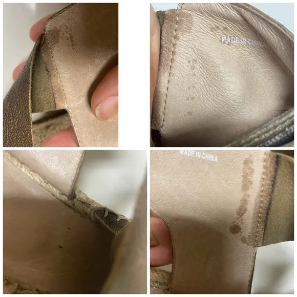 Eileen Fisher Willow Sandal Metallic Bronze Leather Esapadrille Wedge size 7.5