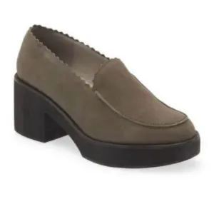 Eileen Fisher Women’s Grey Harria Slip On Heeled Loafer Size 7