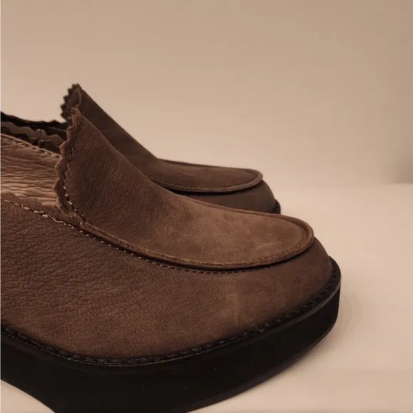 Eileen Fisher Women’s Grey Harria Slip On Heeled Loafer Size 7