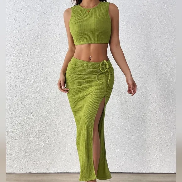 Electric Lime Skirt Set