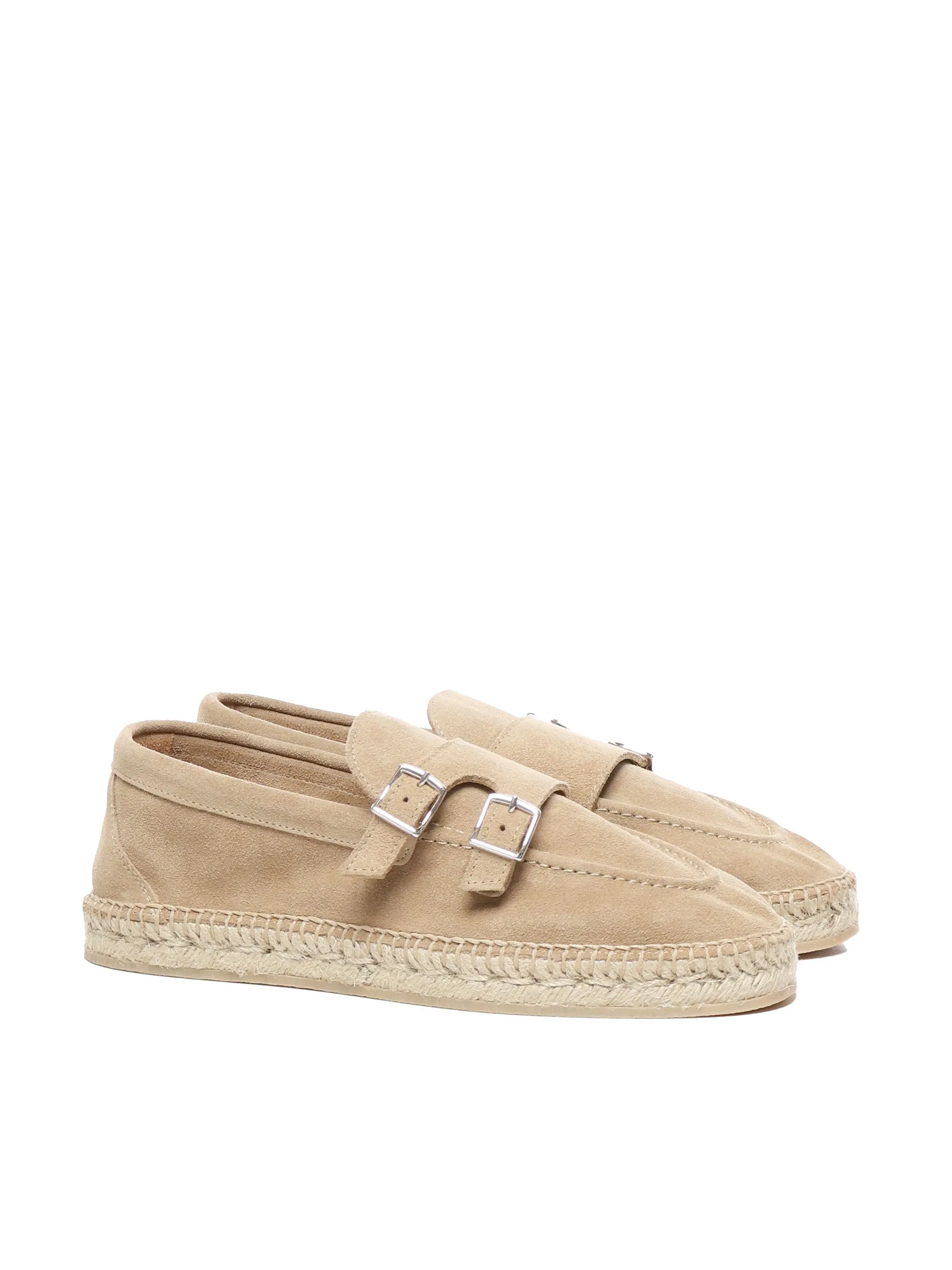 Elevy Camel Leather Espardillas med spännen
