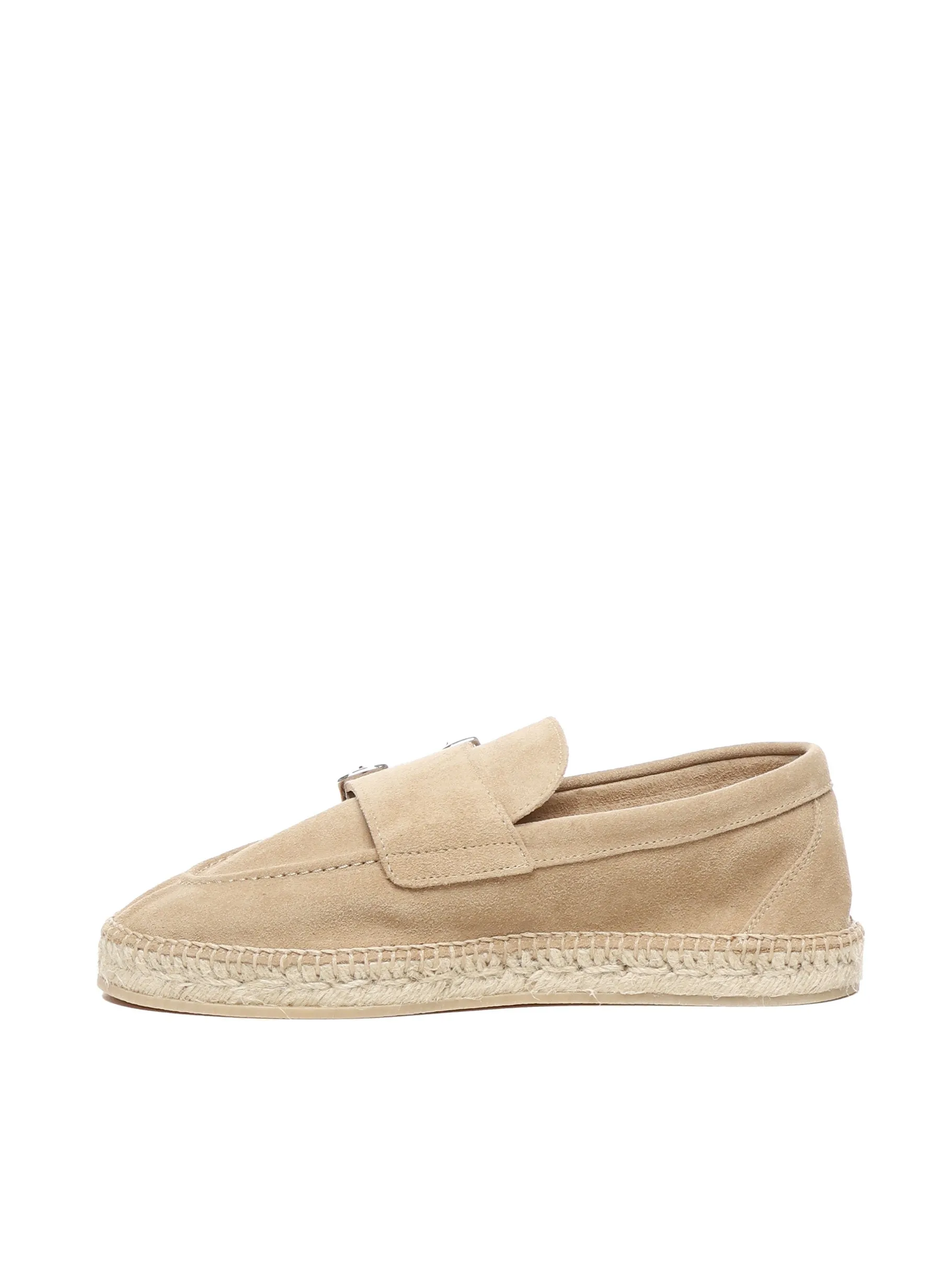 Elevy Camel Leather Espardillas med spännen