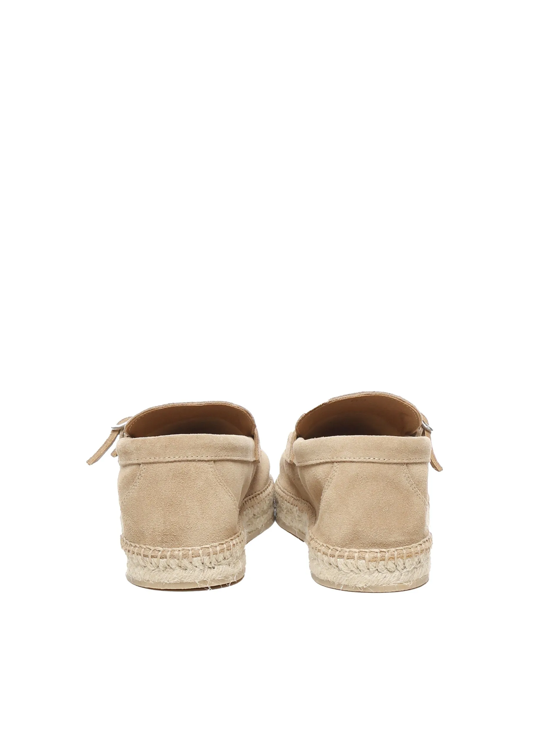 Elevy Camel Leather Espardillas med spännen