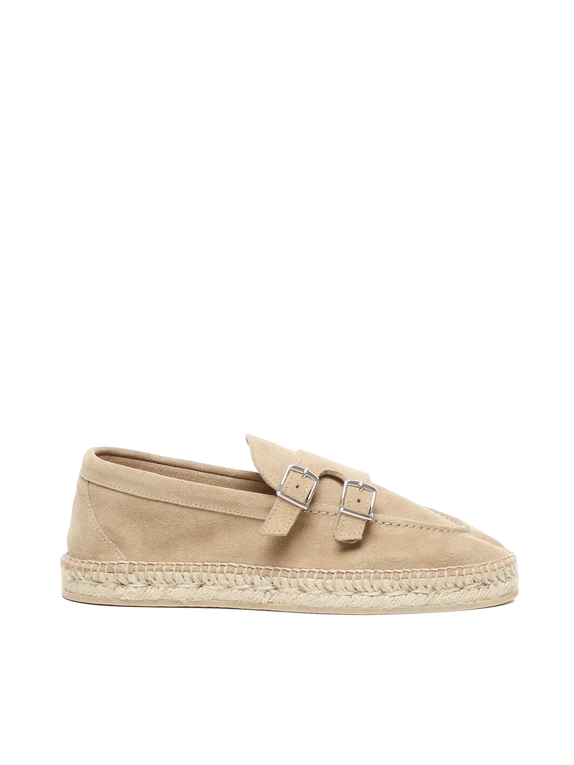 Elevy Camel Leather Espardillas med spännen