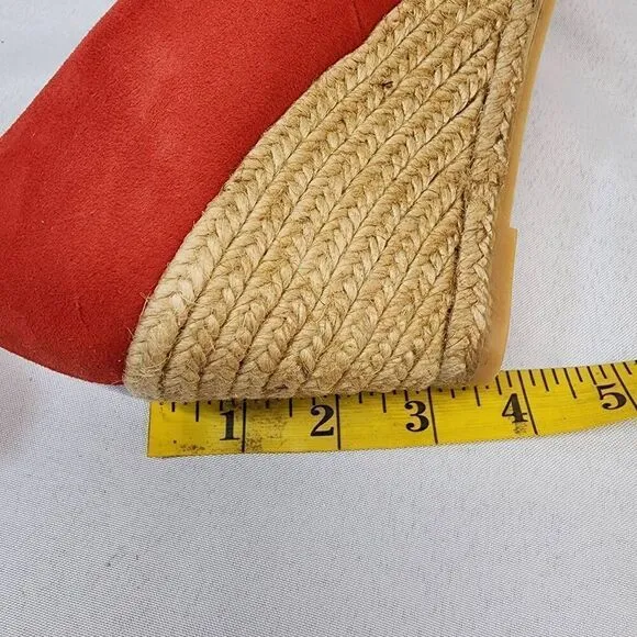 Eric Michael TEVA Size EU 40 US 9.5 Women's Red Suede Espadrilles Wedge Heels Sa