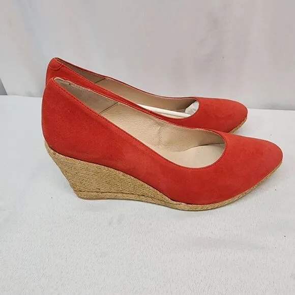 Eric Michael TEVA Size EU 40 US 9.5 Women's Red Suede Espadrilles Wedge Heels Sa