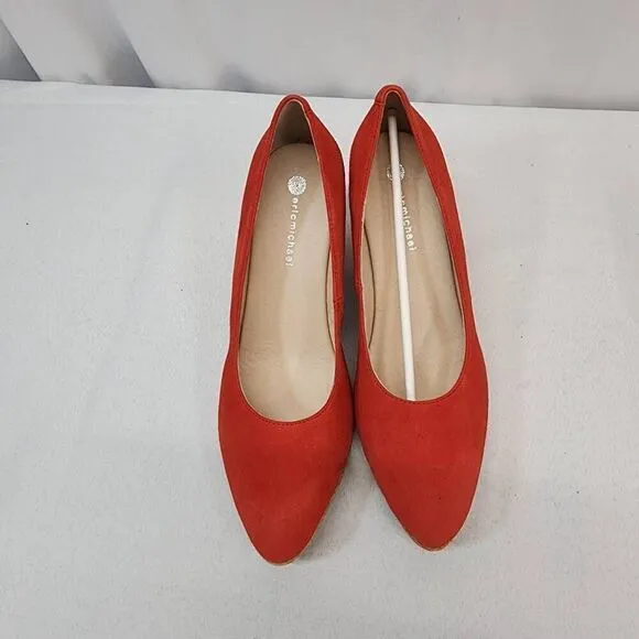 Eric Michael TEVA Size EU 40 US 9.5 Women's Red Suede Espadrilles Wedge Heels Sa