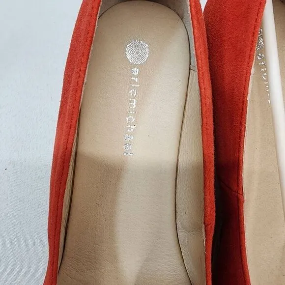 Eric Michael TEVA Size EU 40 US 9.5 Women's Red Suede Espadrilles Wedge Heels Sa