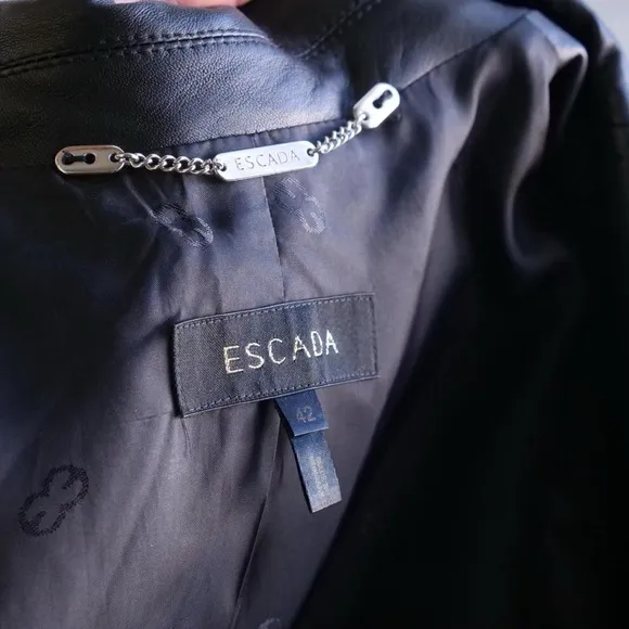 Escada black super soft leather blazer/jacket