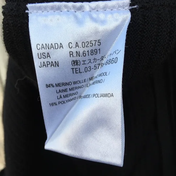 Escada Sport Ribbed Knit Merino Wool Dress Black M