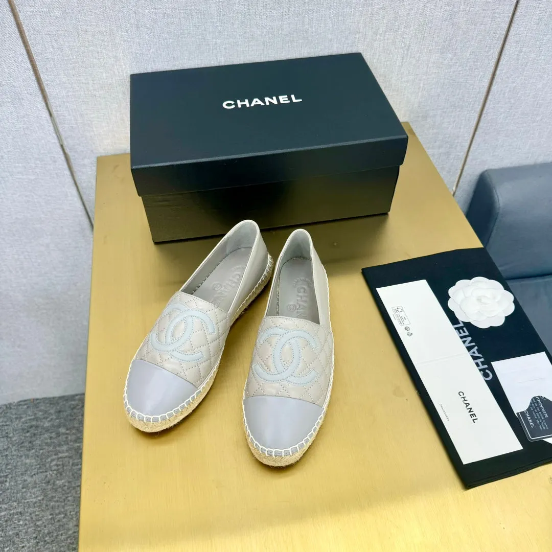 espadrilles smoke and silver gray calfskin