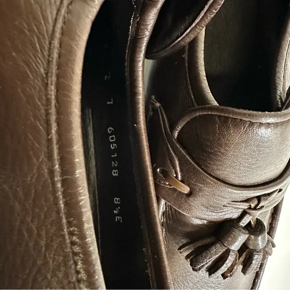 E.T. Wright Made in Italy Brown Leather Tassel Loafers 8.5E