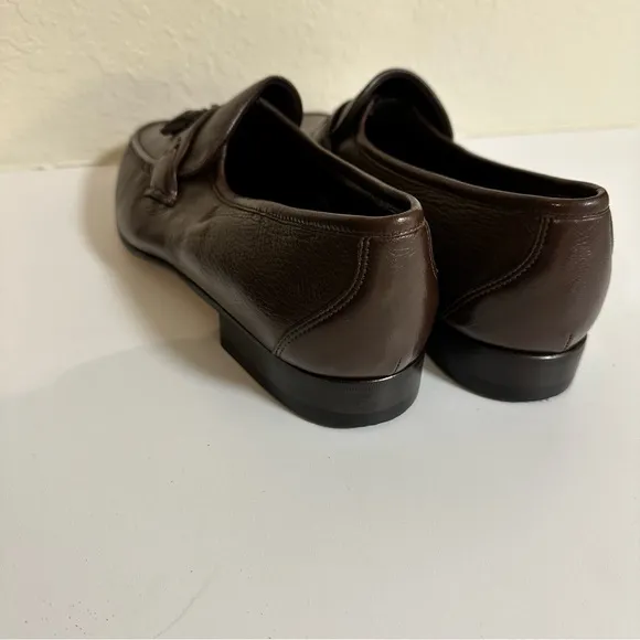 E.T. Wright Made in Italy Brown Leather Tassel Loafers 8.5E