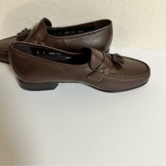 E.T. Wright Made in Italy Brown Leather Tassel Loafers 8.5E
