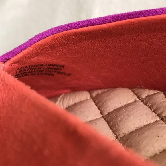 EUC Birdie’s size 9 The Swan slippers. Pink and orange Sangria flats pointed toe