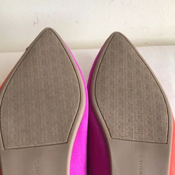 EUC Birdie’s size 9 The Swan slippers. Pink and orange Sangria flats pointed toe