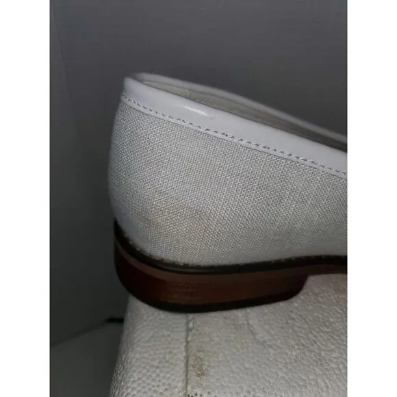 EUC La Milano Mens Fashion Dress Shoe Slip On Loafers Genuine Leather White 12‎